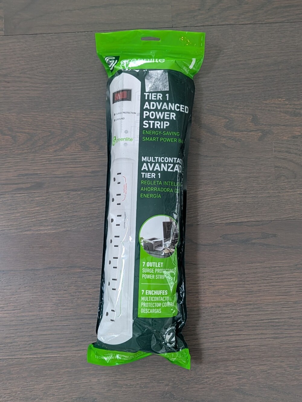Greenlite Tier 1 Advanced Power Strip | 7-Outlet Energy-Saving Smart Board